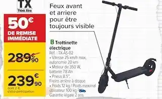 Carrefour Tx trottinette électrique offre