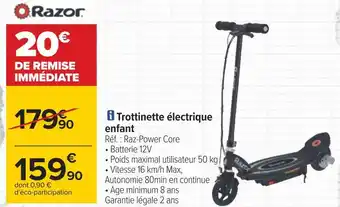 Carrefour Razor trottinette électrique enfant offre