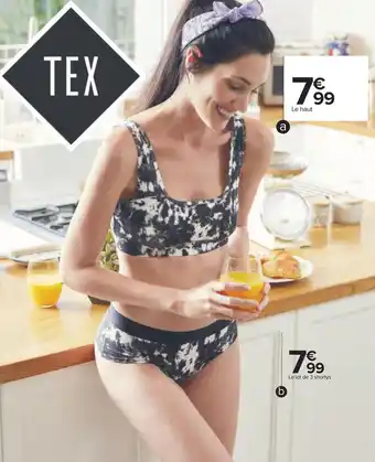 Carrefour Tex soutien-gorge ou brassière femme ou lot de 3 shortys femme offre