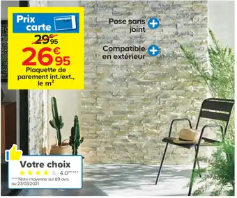 Castorama Plaquette de parement Bosra offre