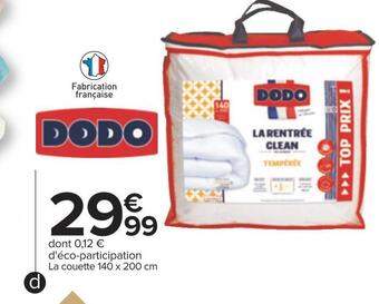 Carrefour Dodo couette anti-acariens offre