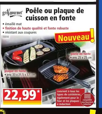 Norma Poêle Ou Plaque de Cuisson En Fonte offre