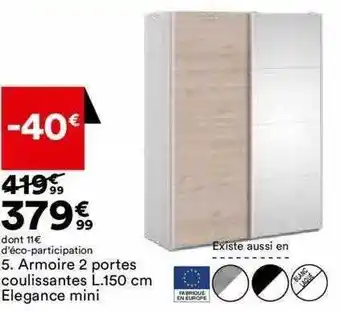 BUT 5. armoire 2 portes coulissantes offre