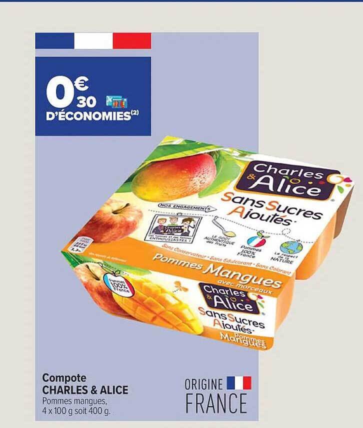 Promo Compote charles & alice chez Carrefour Express