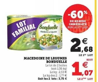 Hyper U Macedoine de légumes bonduelle offre