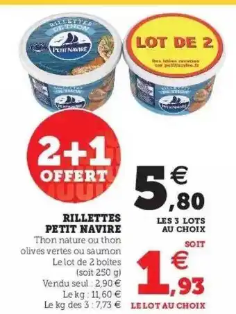 Hyper U Rillettes petit navire offre