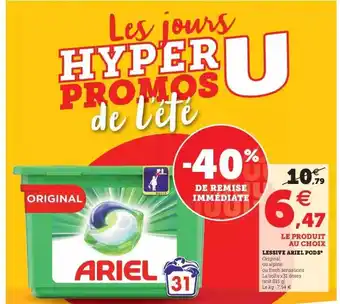 Hyper U Lessive ariel pods offre