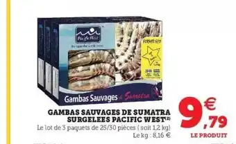 Hyper U Gambas sauvages de sumatra surgelées pacific west offre