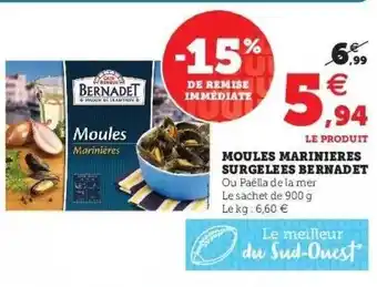 Hyper U Moules mariniéres surgelées bernadet offre