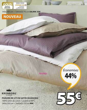 JYSK Parure de lit en satin ingeborg offre