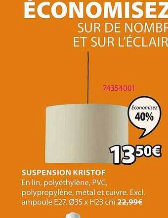 JYSK Suspension kristof offre