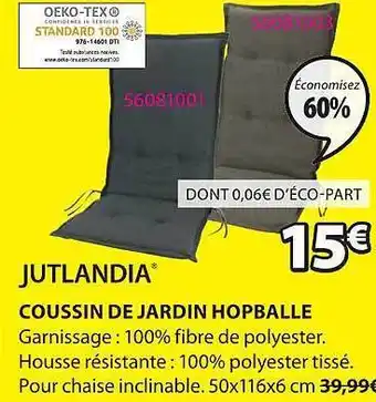JYSK Coussin de jardin hopballe offre