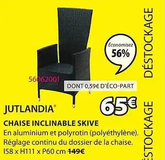 JYSK Chaise inclinable skive offre