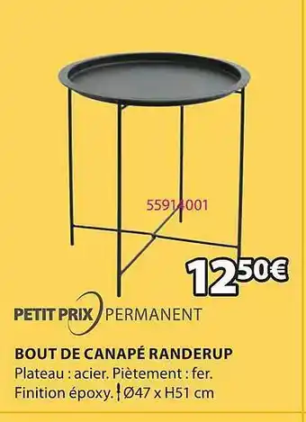 JYSK Bout de canapé randerup offre