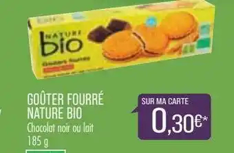 Match Goûter fourré nature bio chocolat noir ou lait offre