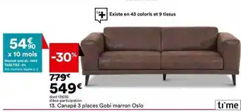BUT Canapé 3 places gobi marron oslo offre