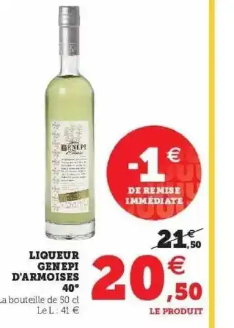Hyper U Liqueur genepi d'armoises 40° offre
