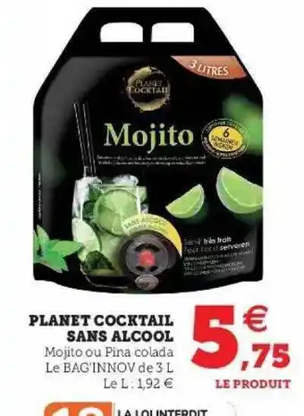 Hyper U Planet cocktail sans alcool offre