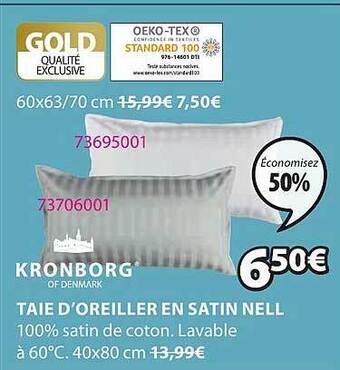 JYSK Taie d'oreiller en satin nell offre