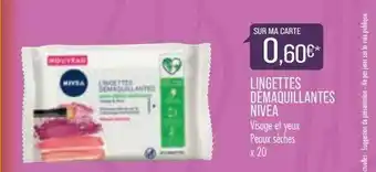 Match Lingettes démaquillantes nivea visage et yeux peaux sèches offre