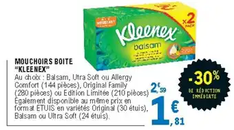 E.Leclerc Mouchoirs Boite KLEENEX offre