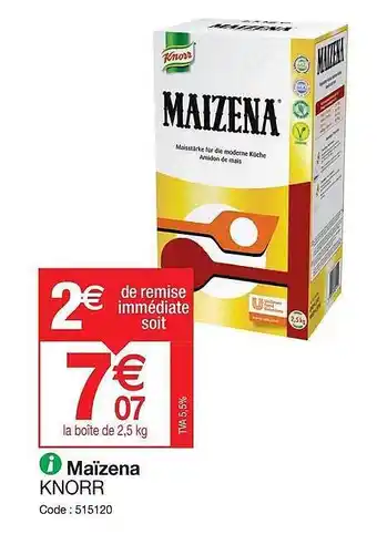 Promocash Maïzena knorr offre