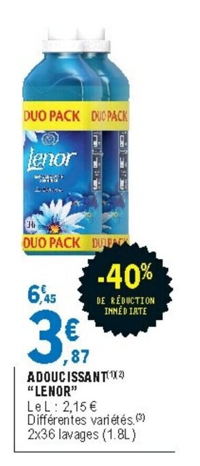E.Leclerc Adoucissant Lenor offre