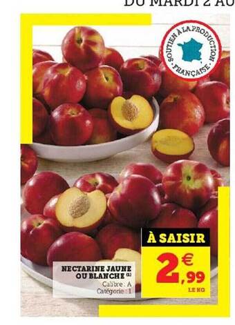 U Express Nectarine jaune ou blanche offre