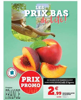U Express Nectarine jaune ou blanche offre