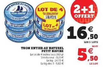 U Express Thon entier au naturel petit navire offre