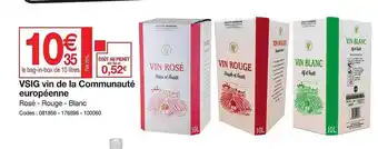 Promocash Vsig vin de la communauté européenne rosé - rouge - blanc offre
