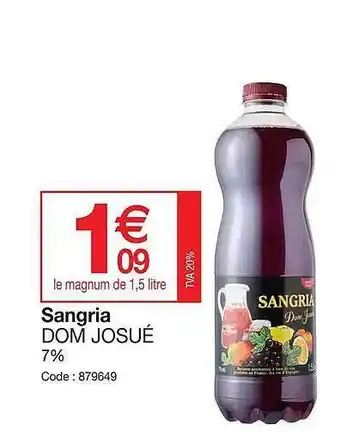 Promocash Sangria dom josué offre