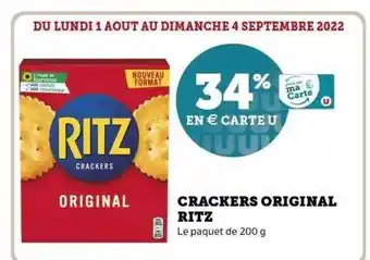 Super U Crackers original ritz offre