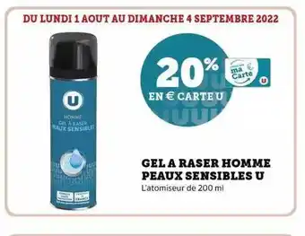 Super U Gel à raser homme peaux sensibles u offre
