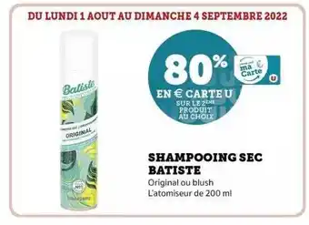 Super U Shampooing sec batiste offre