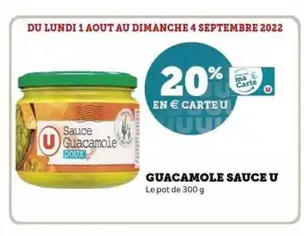 Super U Guacamole sauce u offre
