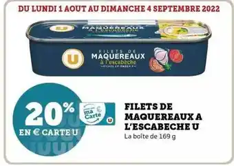 Super U Filets de maquereaux à l'escabèche u offre