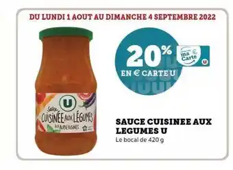 Super U Sauce cuisinée aux légumes u offre