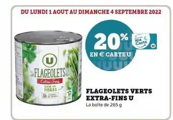 Super U Flageolets verts extra-fins u offre