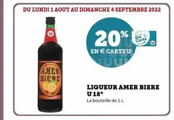 Super U Liqueur amer bière u 18° offre