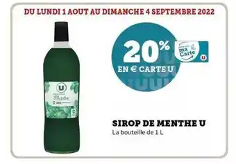 Super U Sirop de menthe u offre