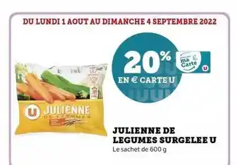 Super U Julienne de légumes surgelée u offre