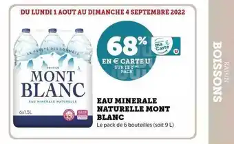 Super U Eau minérale naturelle mont blanc offre