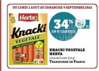 Super U Knacki vegetale herta offre