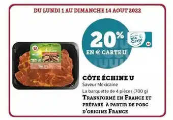 Super U Côte échine u offre
