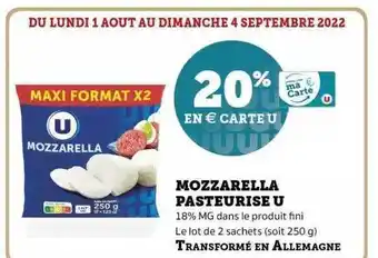 Super U Mozzarella pasteurisé u offre