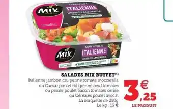 Super U Salades mix buffet offre