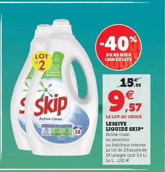 Super U Lessive liquide skip offre