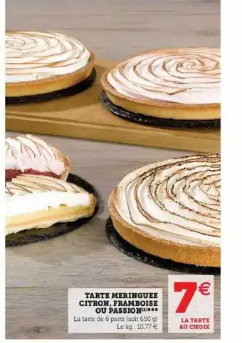 Super U Tarte meringuée citron, framboise ou passion offre