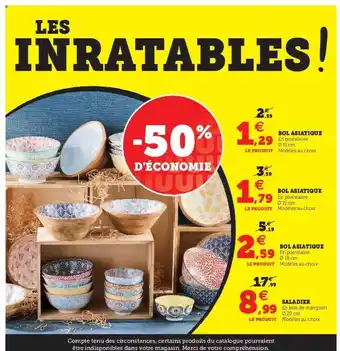Super U Bol asiatique, saladier offre